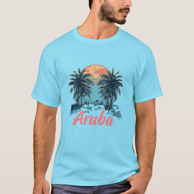 T-shirt Aruba Island Design (Version 2) - T-Sh de base pou (Devant)
