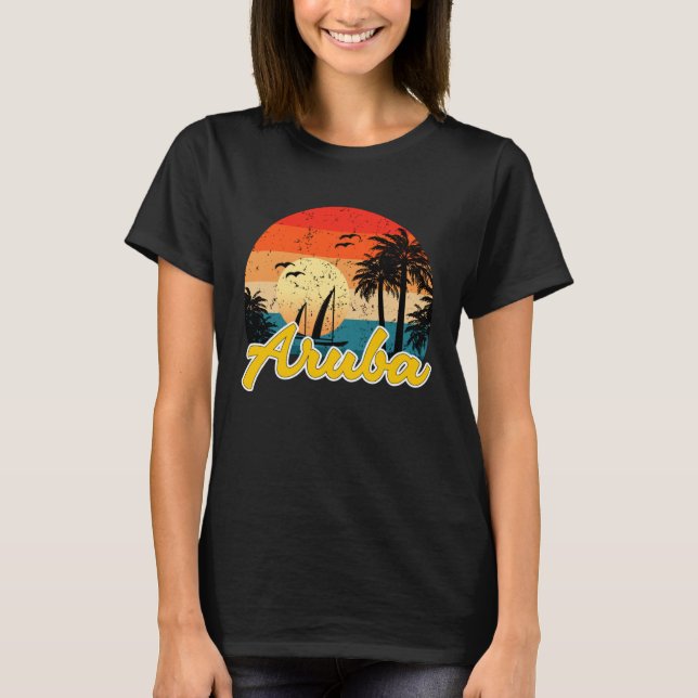 T-shirt Aruba Souvenirs Caribbean Islands Vacation Vacay M (Devant)