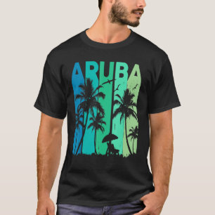 T-shirt Aruba Summer Vacances Palm Tree Beach Vintage