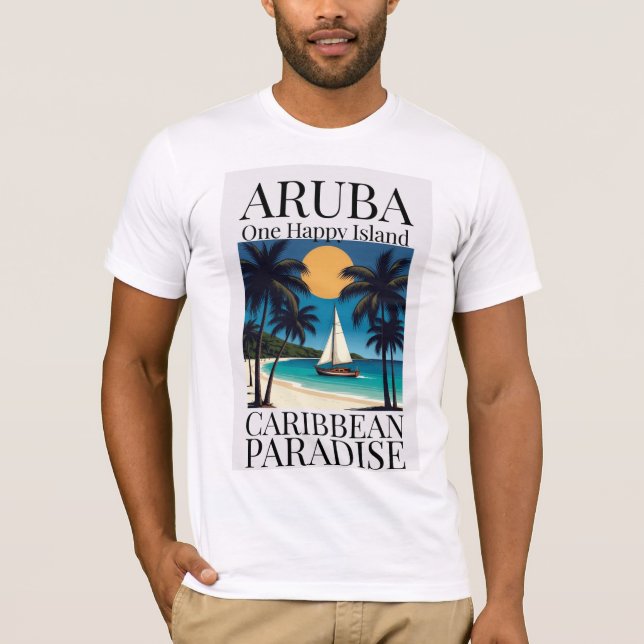 T-shirt Aruba, une île heureuse (Devant)