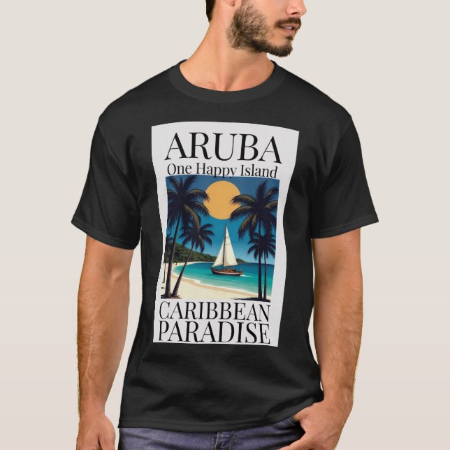 T-shirt Aruba, une île, un bonheur (Devant)