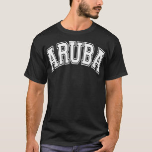 T-shirt Aruba Varsity Style rose avec Tet blanc
