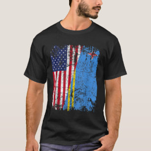 T-shirt ARUBAN RACINE LE Drapeau semi-américain ARUBA FLAG
