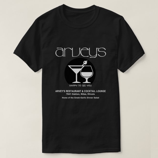 T-shirt Arvey's Restaurant & Cocktail Lounge, Niles, IL (Design devant)