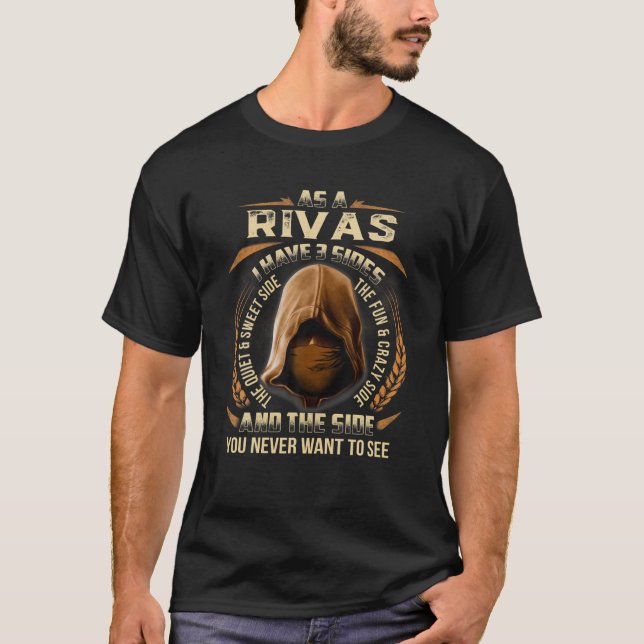 T-shirt As A RIVAS I Have 3 Sides Ninja Custom Name Birthd (Devant)