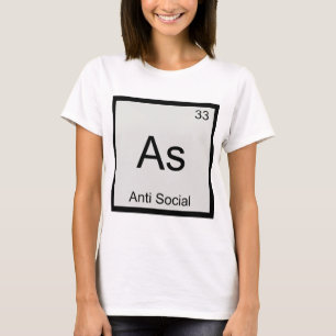 T-shirt As - Anti Social Funny Chemistry Élément Symbole