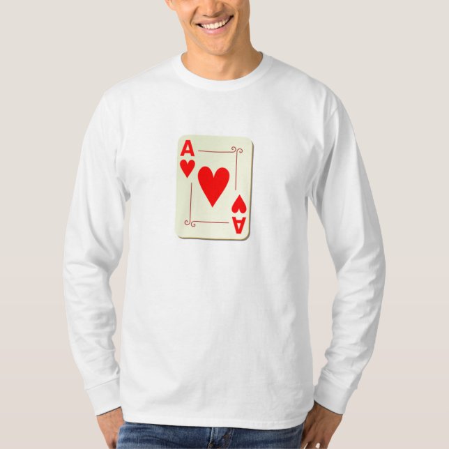 T-shirt As de carte de jeu de coeurs (Devant)