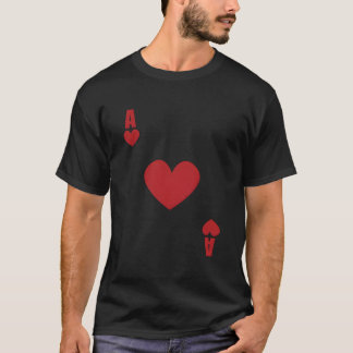 T-shirt As de cœur carte de poker Blackjack Texas Holdem P