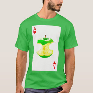 T-shirt As des coeurs jouer carte avec pomme verte