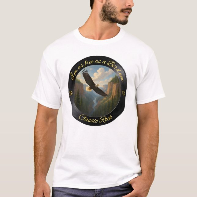 T-shirt As Free As a Bird" Classic Rock Eagle Tee (Devant)