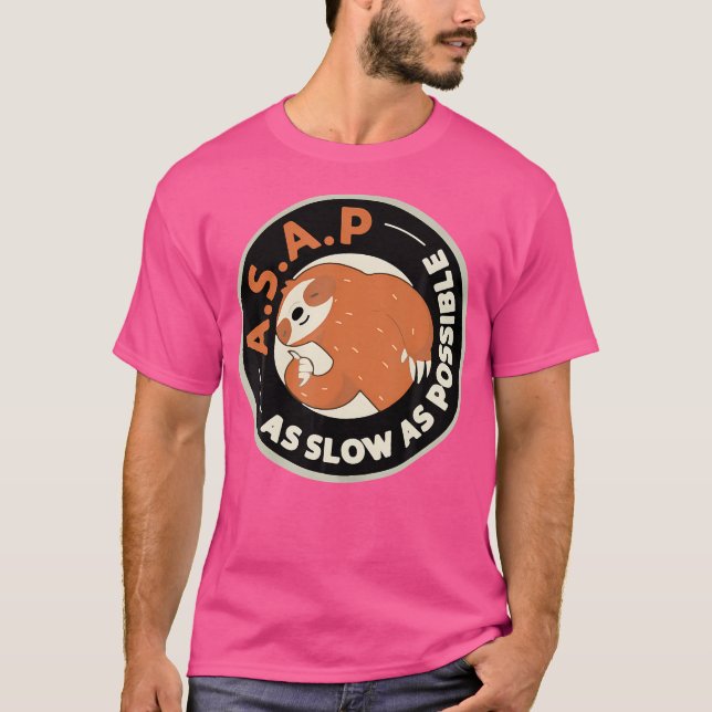 T-shirt Asap Aussi Lent Que Possible Sloth Randonnée Campi (Devant)
