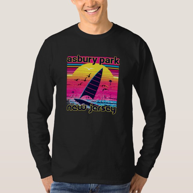 T-shirt Asbury Park Retro 80s Style Souvenir Beach (Devant)