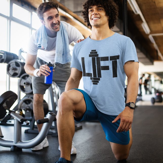 T-shirt Ascenseur (Trainer helps us to lift and build our muscles.)