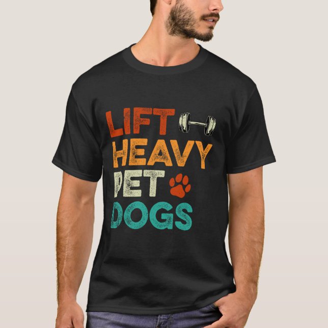 T-shirt Ascenseur Chiens De Animaux Lourds Gym Entraînemen (Devant)