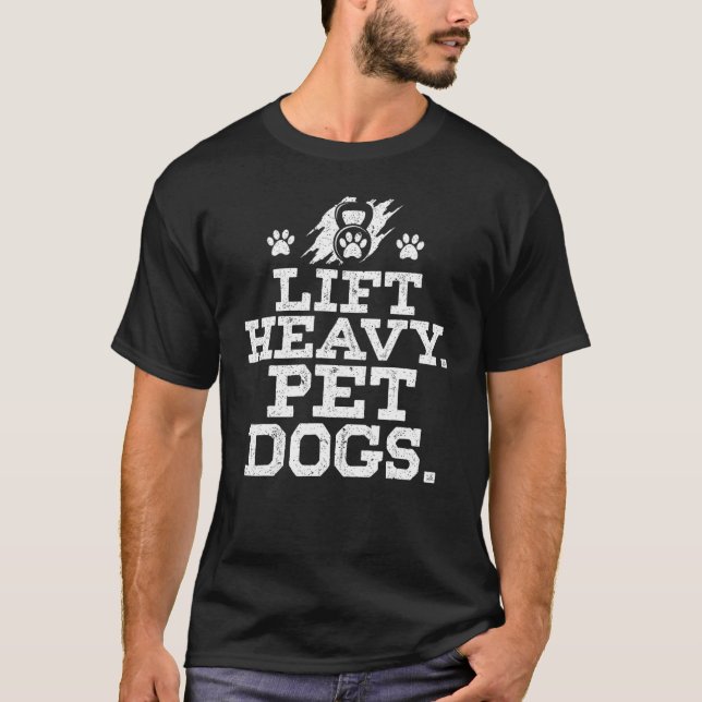 T-shirt Ascenseur Chiens Pour Animaux Lourds Drôle Amusant (Devant)