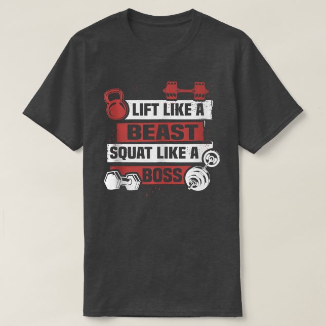 T-shirt Ascenseur Comme Un Squat De Bête Comme Un Poids D' (Design devant)
