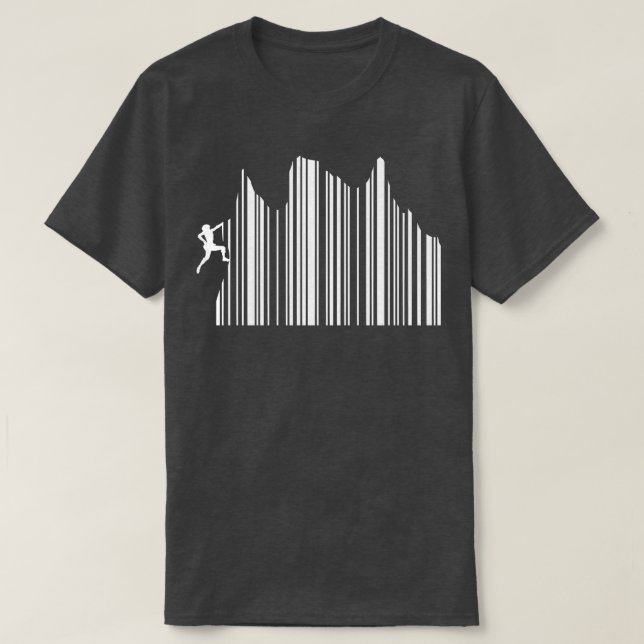 T-shirt Ascenseur de code-barres Supermarché Grimpeur Rand (Design devant)