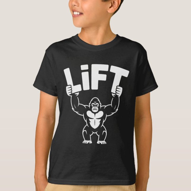 T-shirt Ascenseur Gorilla Word Art - Bodybuilding (Devant)