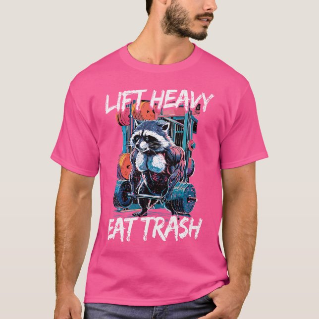 T-shirt Ascenseur Lourd Manger Trash Poids Bodybuilding Gy (Devant)