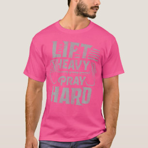 T-shirt Ascenseur Lourd Priez Dur Gym Jesus Christian Pour
