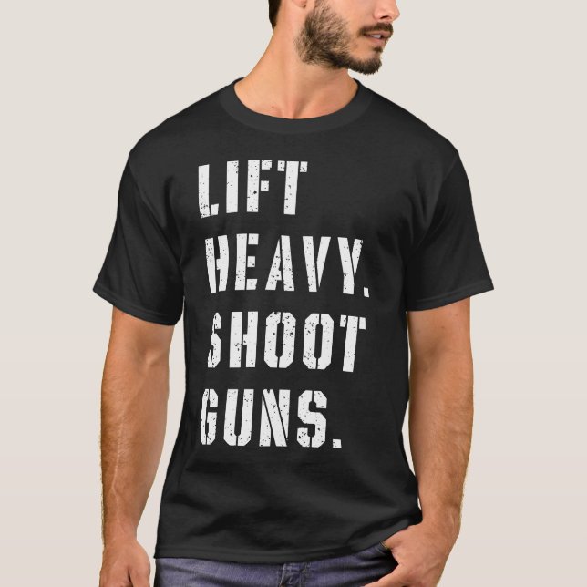 T-shirt Ascenseur Lourds Armes À Feu Entraînement Fitness (Devant)
