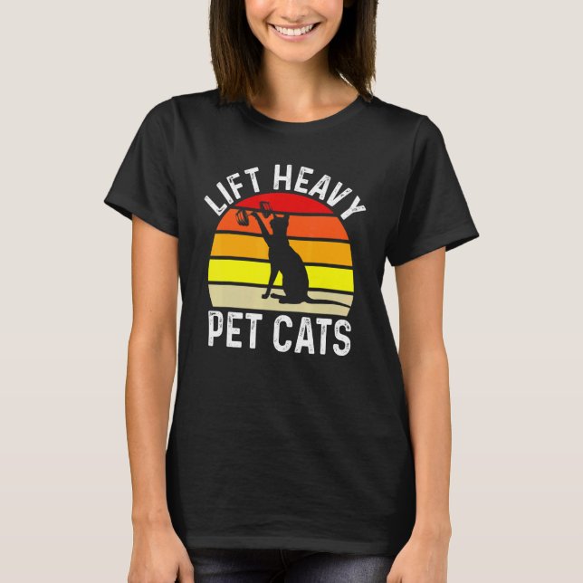 T-shirt Ascenseur Lourds Chats pour animaux de compagnie B (Devant)
