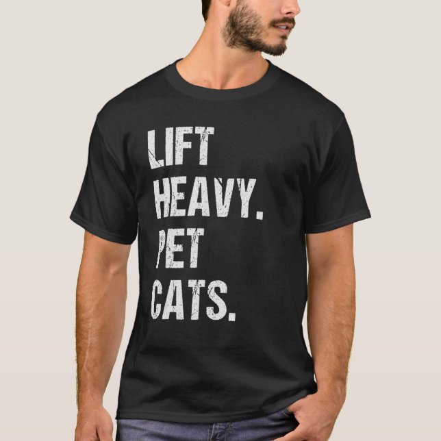 T-shirt Ascenseur Lourds Pet Cats Bodybuilding Funny Poids (Devant)