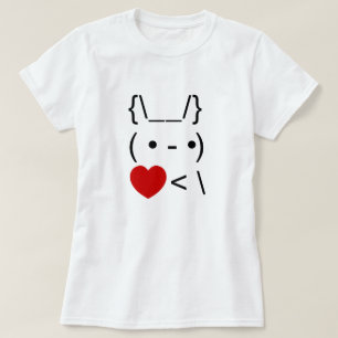 T-shirt ASCII Texte Art Lapin Lapin Reprendre le coeur