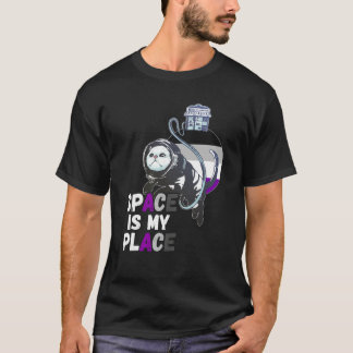 T-shirt Asexual Astronaut Cat Retro Space Is My Place Ace