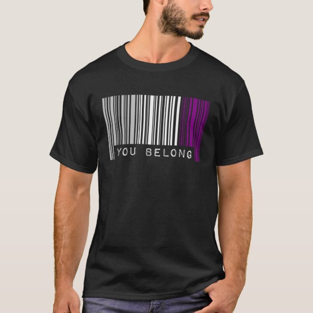 T-shirt Asexual Barcode Pride You Belong Ally Cute Ace Aes (Devant)