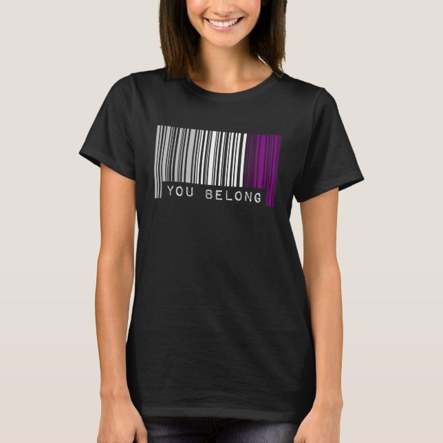 T-shirt Asexual Barcode Pride You Belong Ally Cute Ace Aes (Devant)