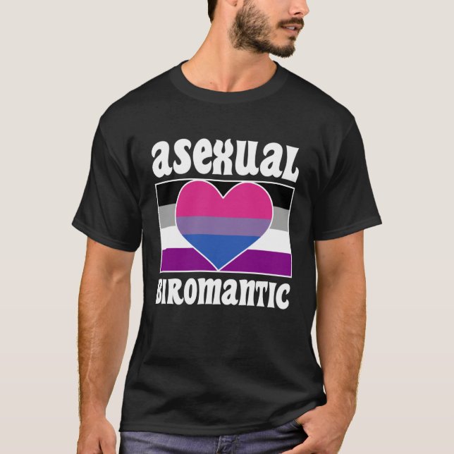 T-shirt Asexual Biromantic Pride Flag Cute  Ace Aesthetic (Devant)