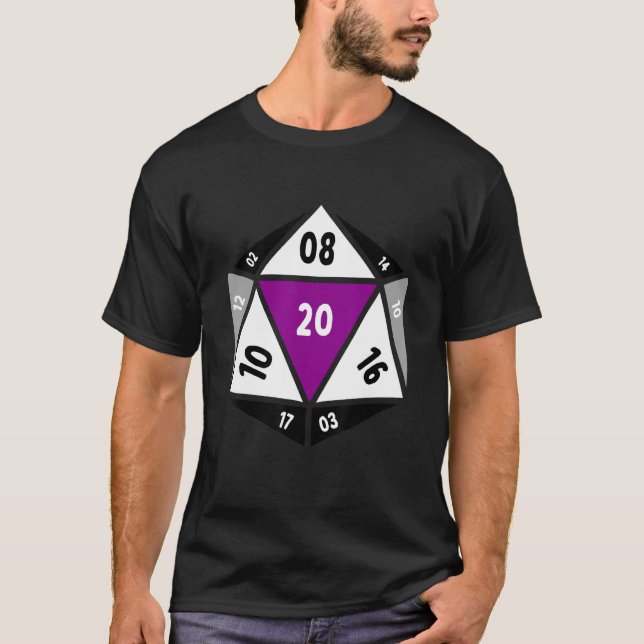 T-shirt Asexual D20 Dice Ace Pride LGBTQ Gender Equality G (Devant)