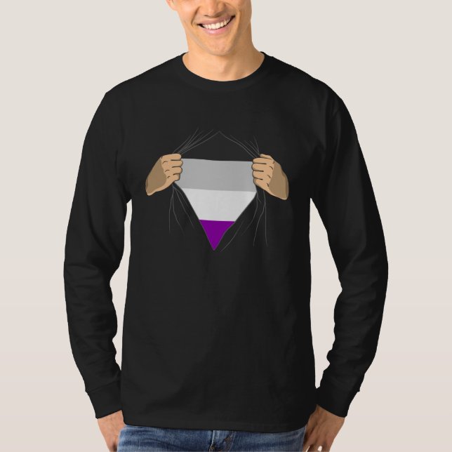 T-shirt Asexual Flag (Devant)
