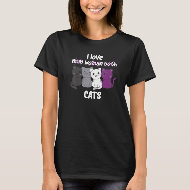 T-shirt Asexual Flag Pride LGBTQ Cats cute Asexual Cat   (Devant)