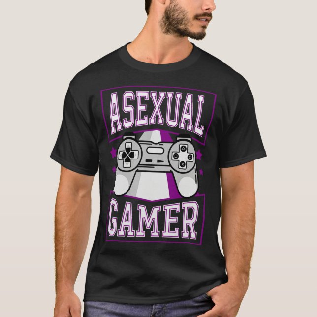 T-shirt Asexual Gamer Video Games  Cute Trendy Ace Pride S (Devant)