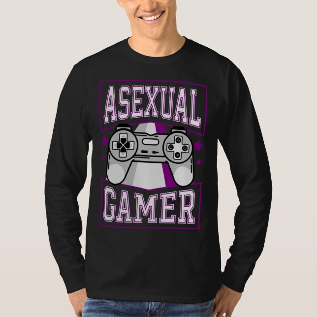 T-shirt Asexual Gamer Video Games  Cute Trendy Ace Pride S (Devant)