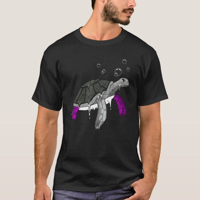T-shirt Asexual Pride Ace Flag Sea Turtle Subtle LGBTQ (Devant)