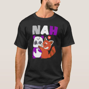 T-shirt Asexué Nah Cute Ours Fox Asexué Drapeau Asexué Pri