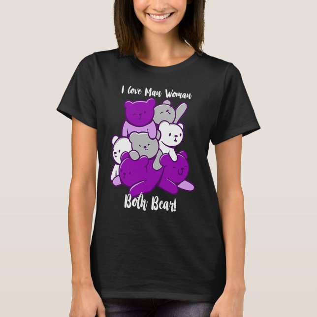 T-shirt Asexuel J'Aime Homme Femme Les Deux Portent L'Asex (Devant)