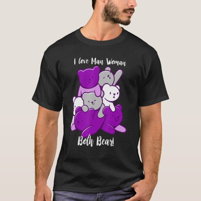 T-shirt Asexuel J'Aime Homme Femme Les Deux Portent L'Asex (Devant)