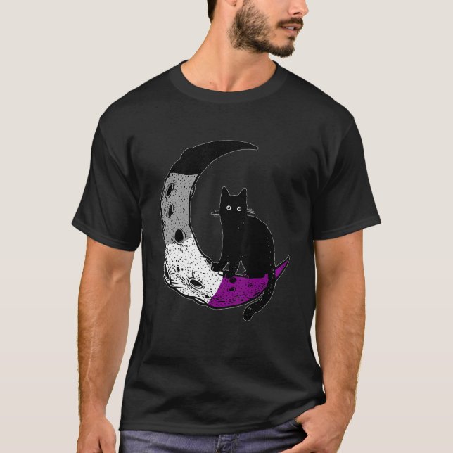 T-shirt Asexuel Lune Espace Chat Pride Chat Aexé Lgbt Chat (Devant)