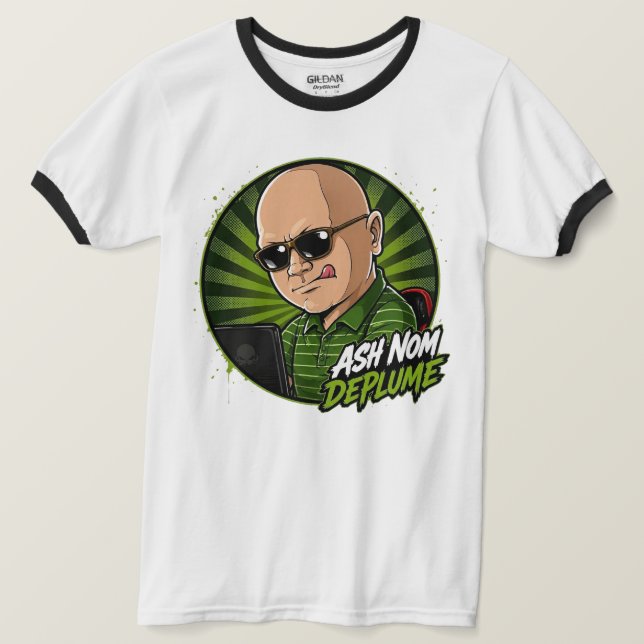 T-shirt Ash Nom DePlume Ringer (Design devant)