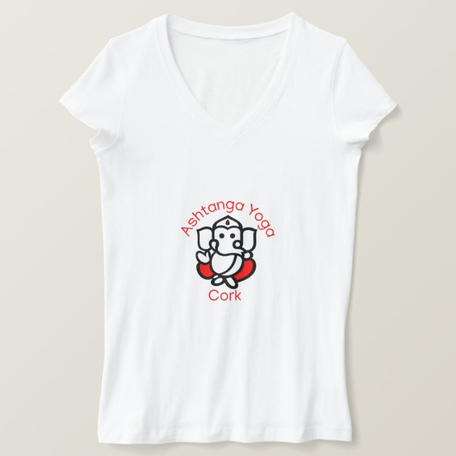 T-shirt Ashtanga Yoga Cork V-Neck (Design devant)
