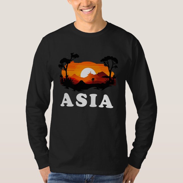 T-shirt Asia Pride Sunset Continent Souvenir (Devant)