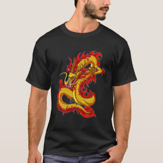T-shirt Asian Dragon Tattoo Shirt, Red Chine Dragon