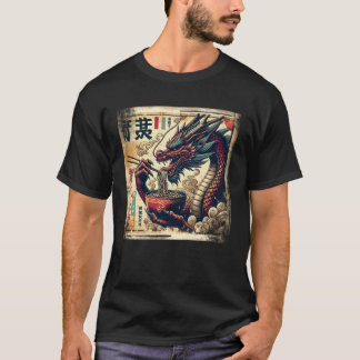 T-shirt Asian Graphics, Ramen Dragon Anime Vintage Japanes