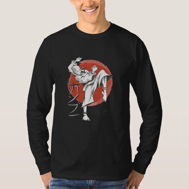 T-shirt Asian japanese monk shao ling fighter (Devant)