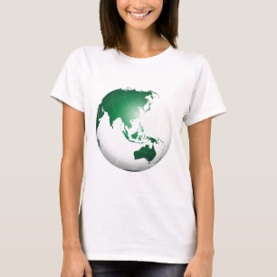 T-shirt Asie Australie Océanie Green Globe