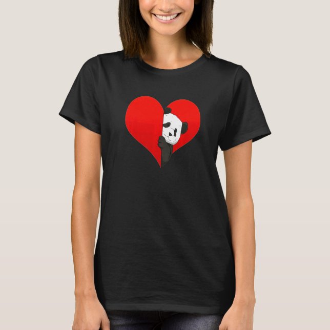 T-shirt Asie mignonne amour Panda Pun Ours Coeur (Devant)